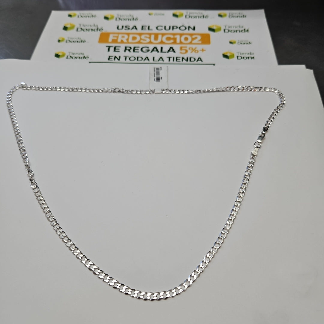 CADENA TEJIDO BARBADO PLATA .925 60 CM 12.8 GR (NUEVO)