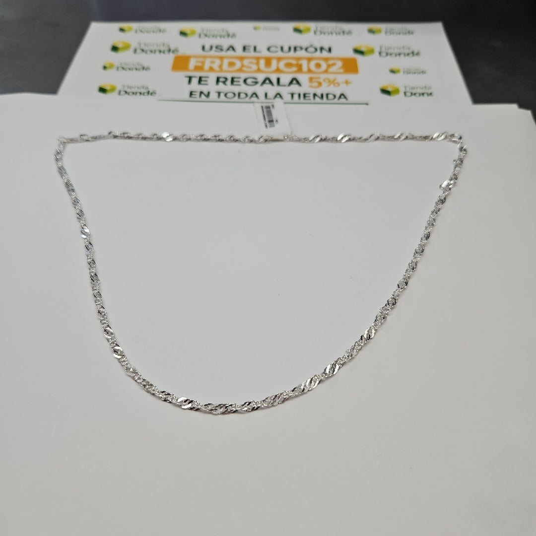 CADENA TEJIDO MEDIO TORZAL PLATA .925 55 CM 5.8 GR (NUEVO)