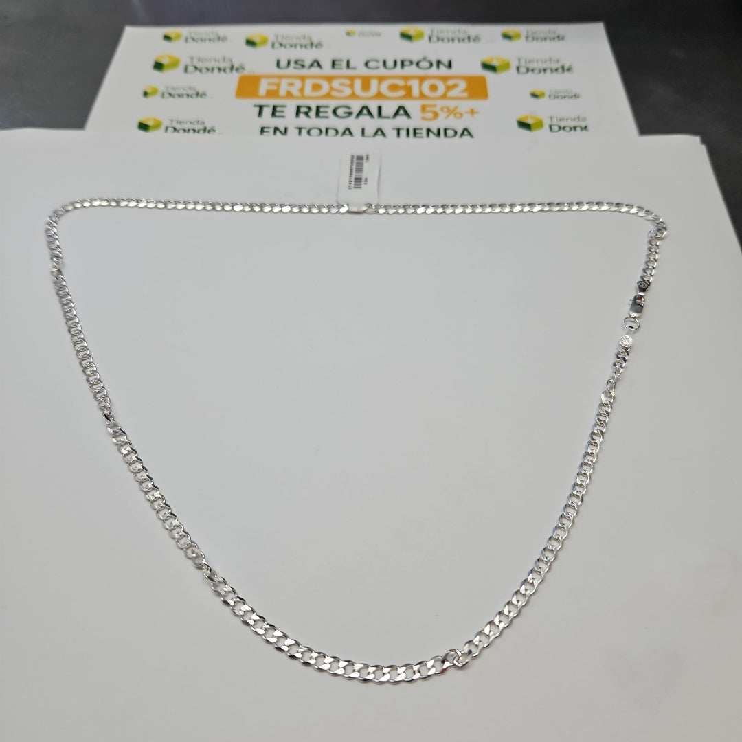 CADENA TEJIDO BARBADO PLATA .925 60 CM 12.8 GR (NUEVO)