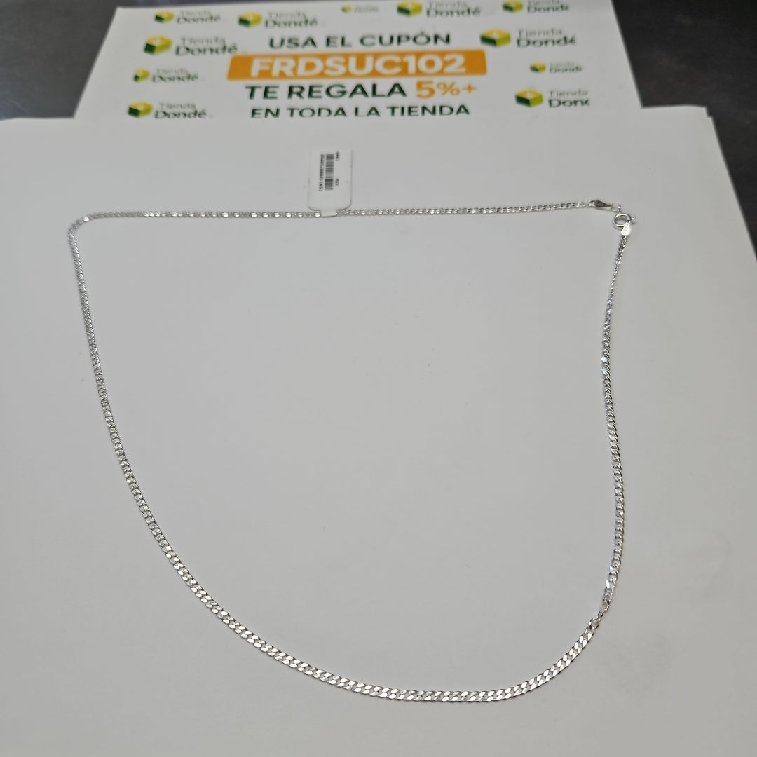 CADENA TEJIDO BARBADO PLATA .925 55 CM 5 GR (NUEVO)
