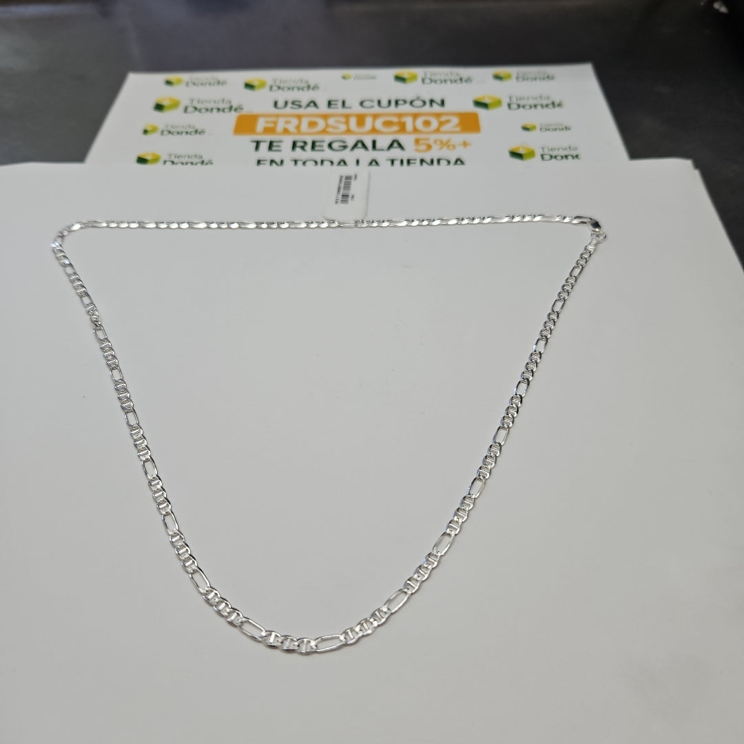 CADENA TEJIDO MARINERO PLATA .925 55 CM 8 GR (NUEVO)