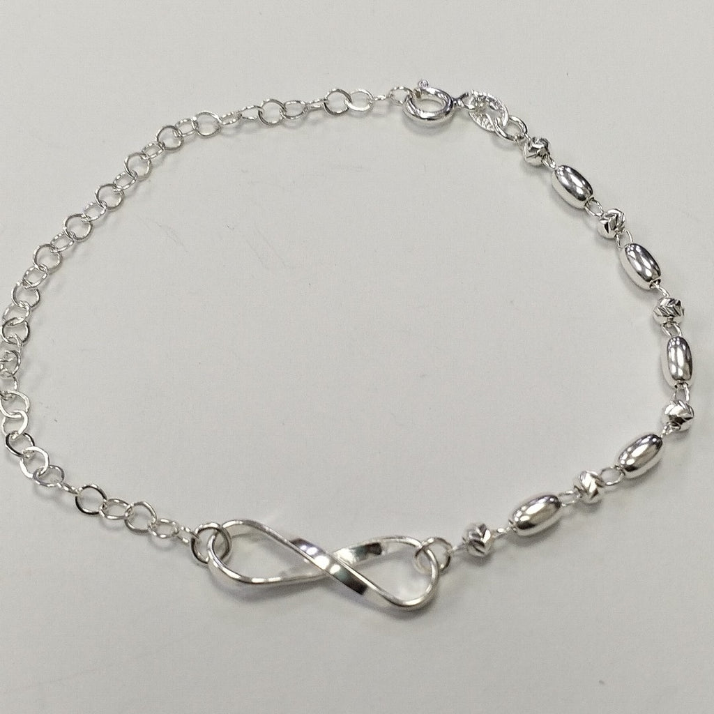 PULSERA TEJIDO INFINITO PLATA .925 18 CM 2.4 GR (NUEVO)