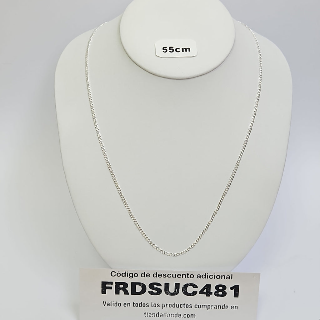 CADENA TEJIDO BARBADO PLATA .925 55 CM 5.3 GR (NUEVO)