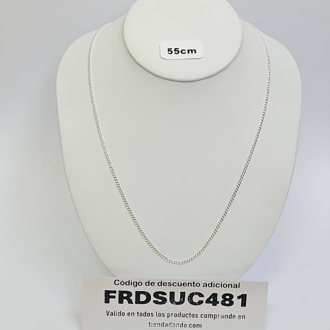 CADENA TEJIDO BARBADO PLATA .925 55 CM 5.3 GR (NUEVO)