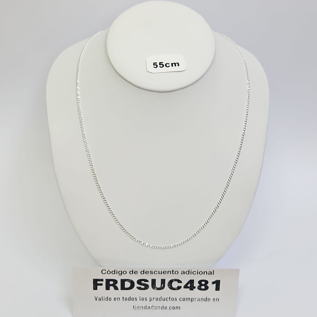 CADENA TEJIDO BARBADO PLATA .925 55 CM 4.9 GR (NUEVO)