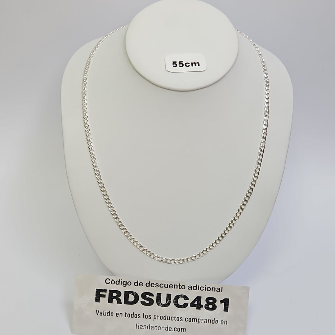 CADENA TEJIDO BARBADO PLATA .925 55 CM 12.8 GR (NUEVO)