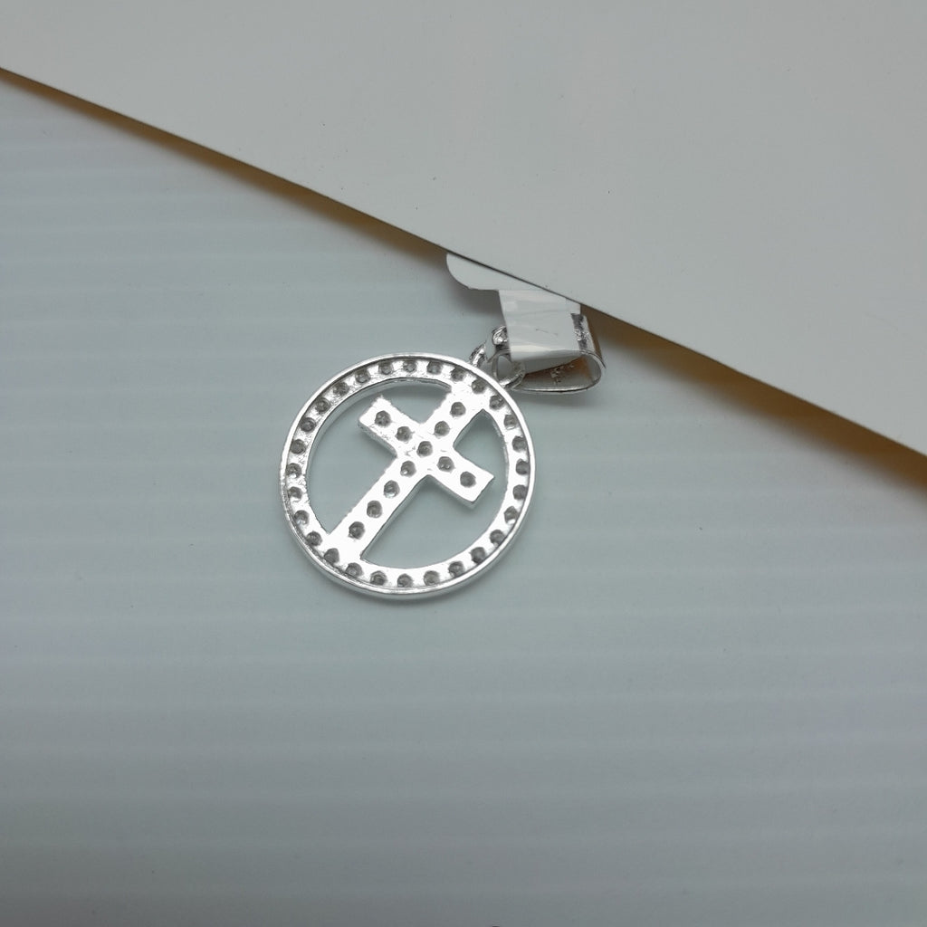 DIJE CRUZ C/CIRCONIAS PLATA .925 2.4 GR (NUEVO)