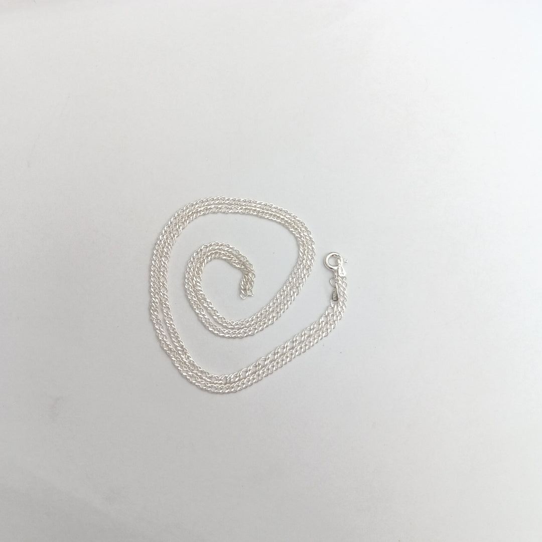 CADENA TEJIDO ESLABONES PLATA .925 55 CM 4.1 GR (NUEVO)