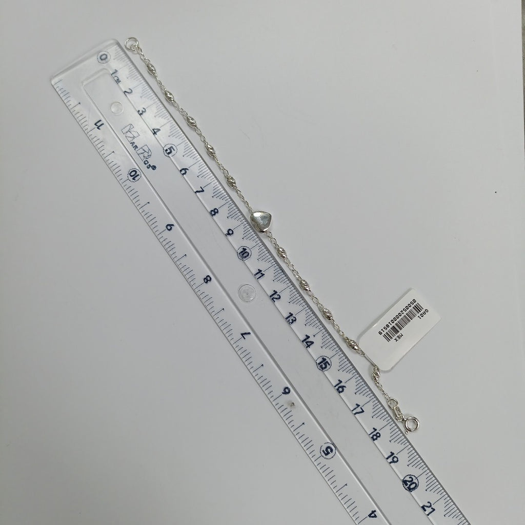 PULSERA TEJIDO CORAZON PLATA .925 18 CM 3.4 GR (NUEVO)