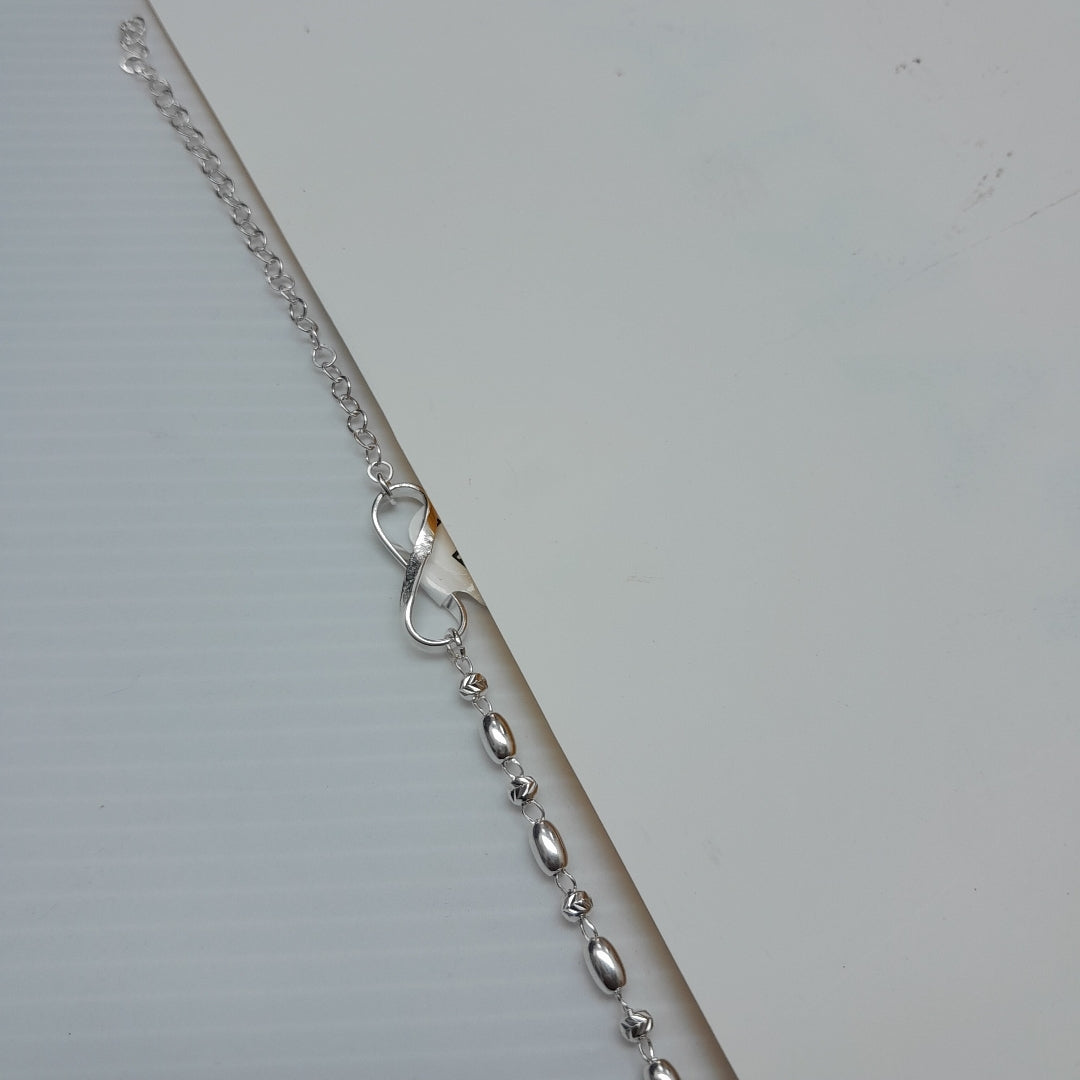 PULSERA TEJIDO INFINITO PLATA .925 18 CM 2.4 GR (NUEVO)