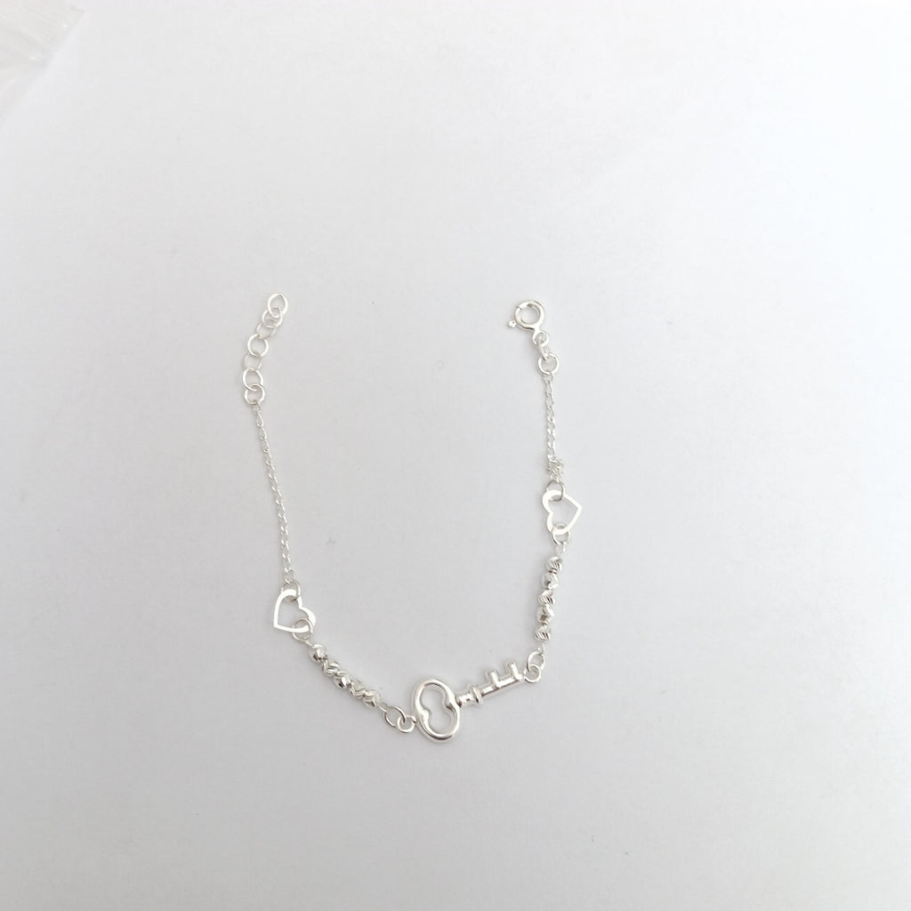 PULSERA TEJIDO LLAVE PLATA .925 18 CM 2.3 GR (NUEVO)