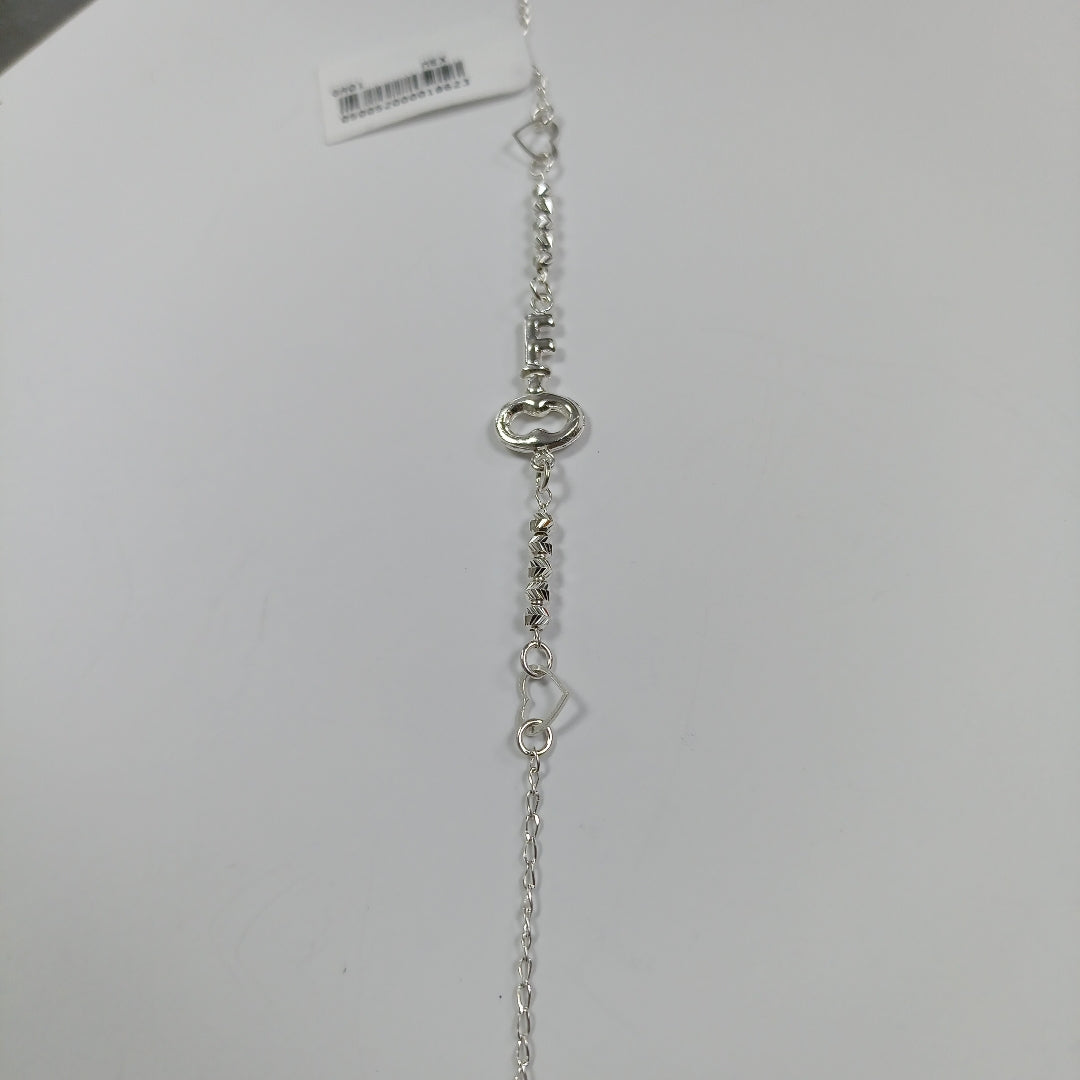 PULSERA TEJIDO LLAVE PLATA .925 18 CM 2.4 GR (NUEVO)