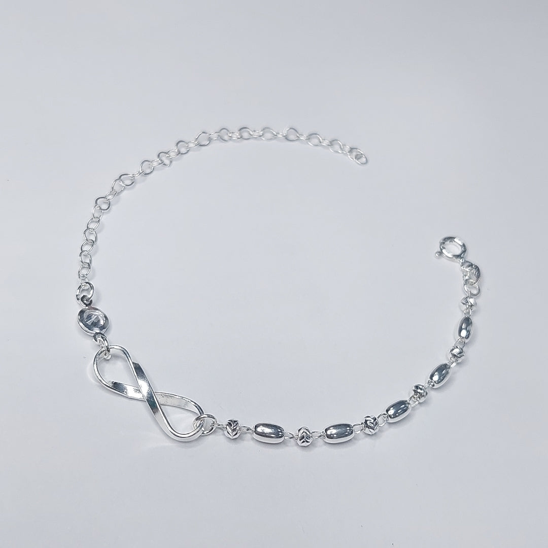 PULSERA TEJIDO ESPECIAL PLATA .925 18 CM 2.6 GR (NUEVO)