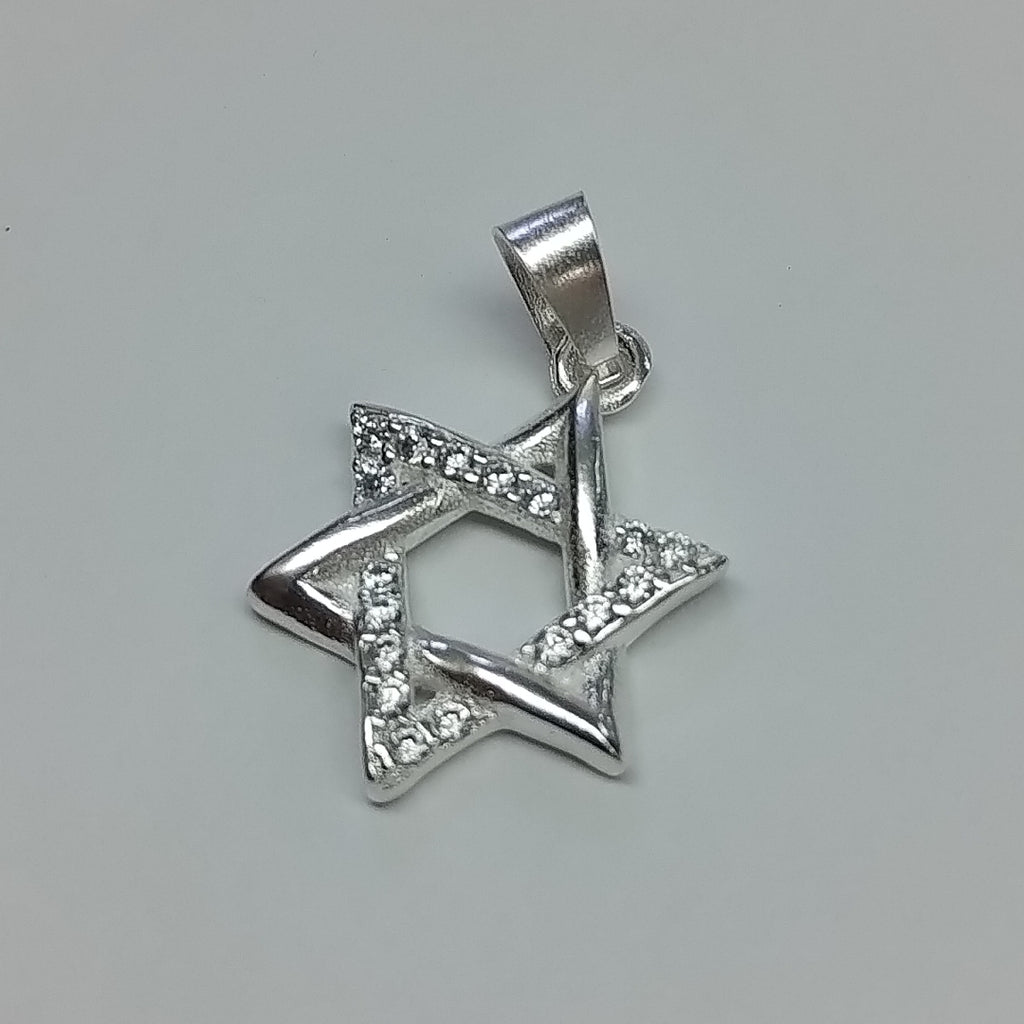 DIJE ESTRELLA DE DAVID C/CIRCONIAS PLATA .925 2.6 GR (NUEVO)