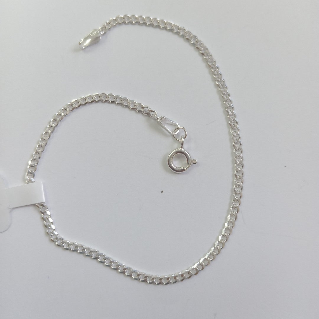 PULSERA TEJIDO BARBADA PLATA .925 18 CM 2.2 GR (NUEVO)