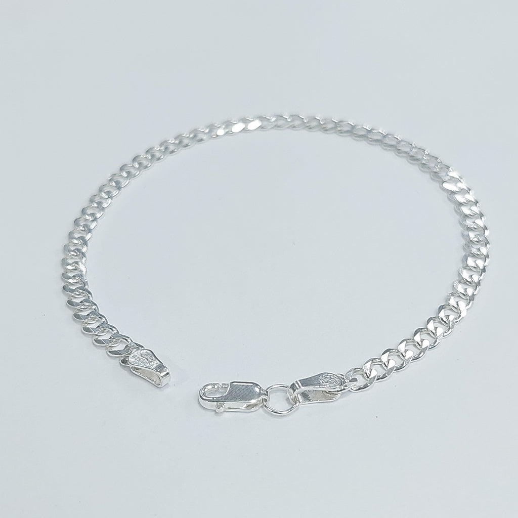 PULSERA TEJIDO BARBADA PLATA .925 21 CM 4.6 GR (NUEVO)