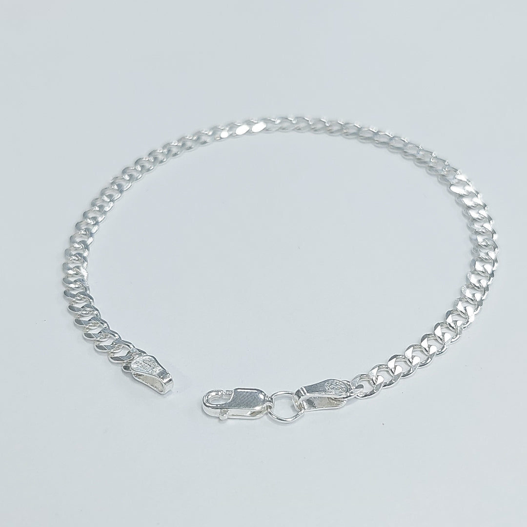 PULSERA TEJIDO BARBADA PLATA .925 21 CM 4.6 GR (NUEVO)
