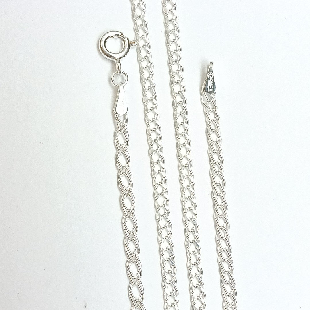 CADENA TEJIDO ESLABONES PLATA .925 55 CM 3.9 GR (NUEVO)