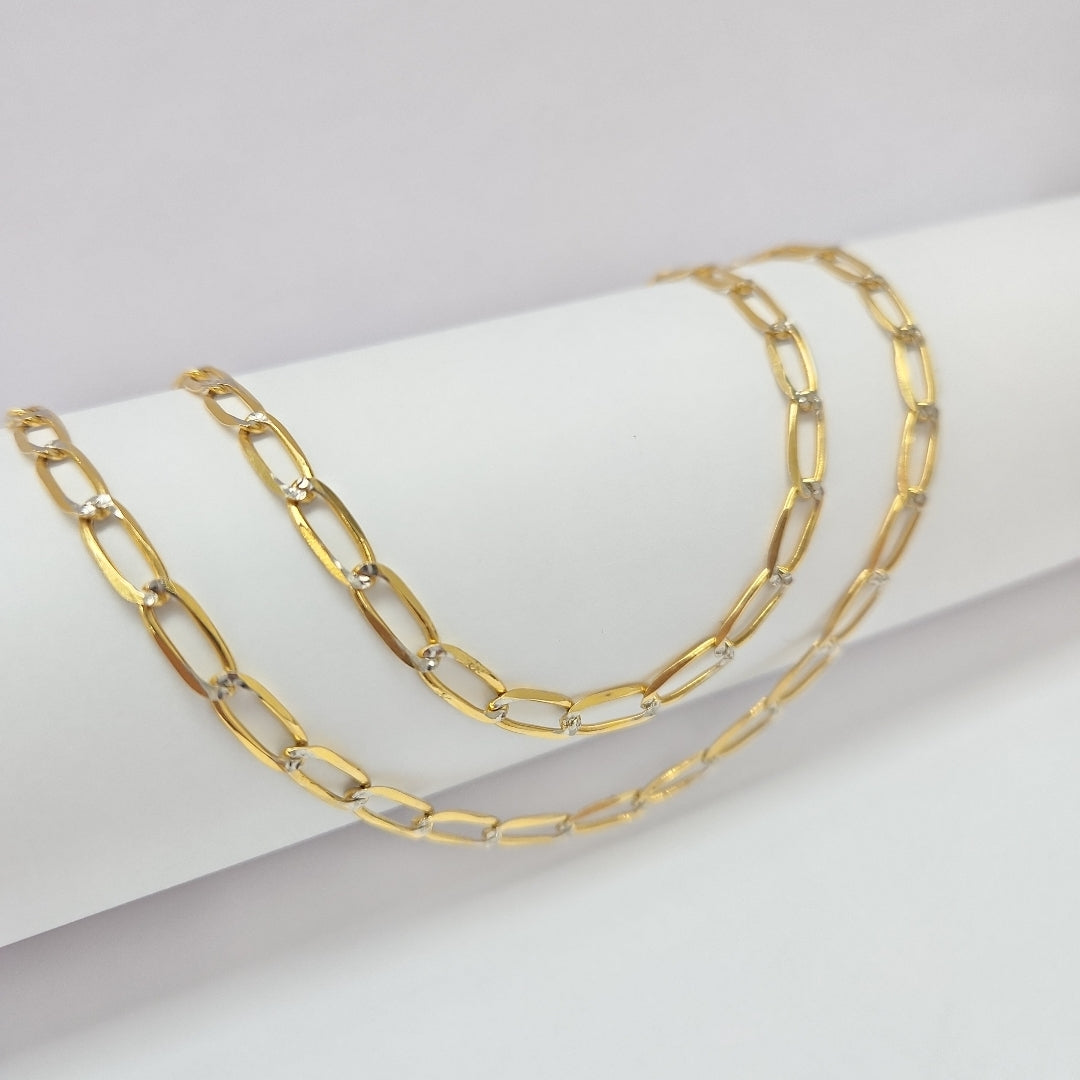 CADENA TEJIDO ESLABONES 11.2G 55 CM 14K (NUEVO)