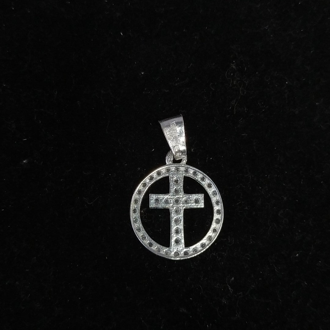 DIJE CRUZ C/CIRCONIAS PLATA .925 2.4 GR (NUEVO)