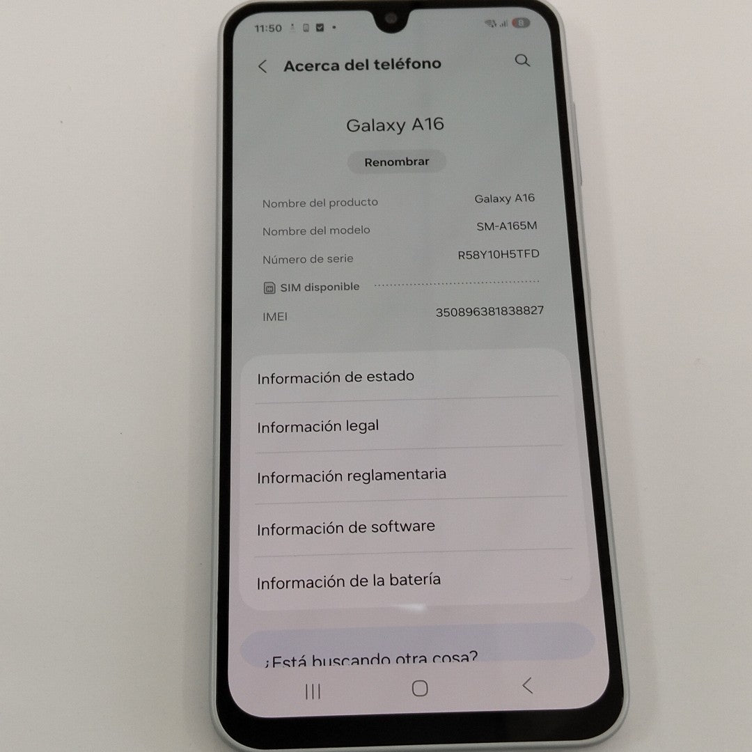 CELULAR SAMSUNG GALAXY A16 SM-A165M (2024) 128 GB 4 GB RAM (SEMINUEVO)