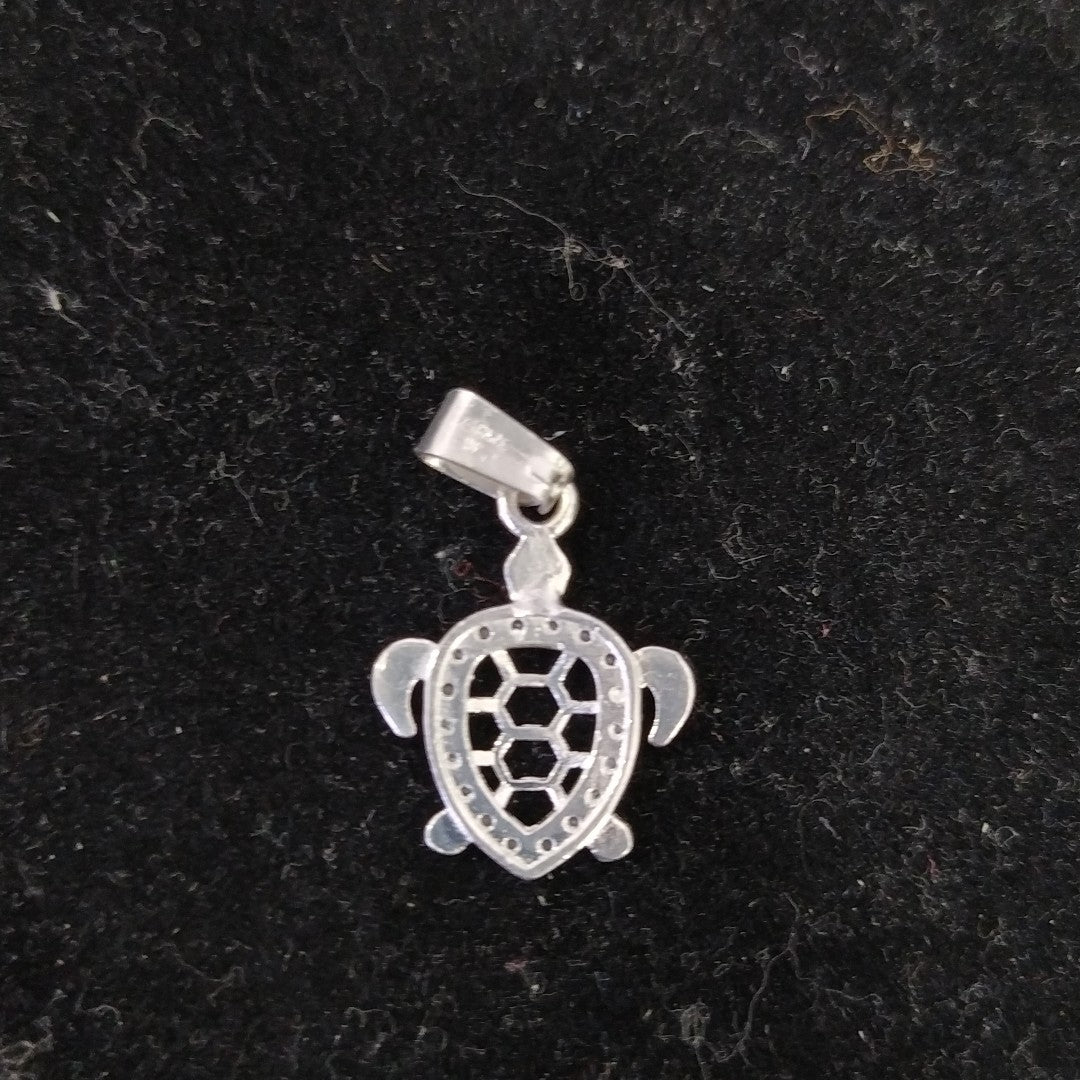 DIJE TORTUGA CON CIRCONIAS PLATA .925 1.5 GR (NUEVO)