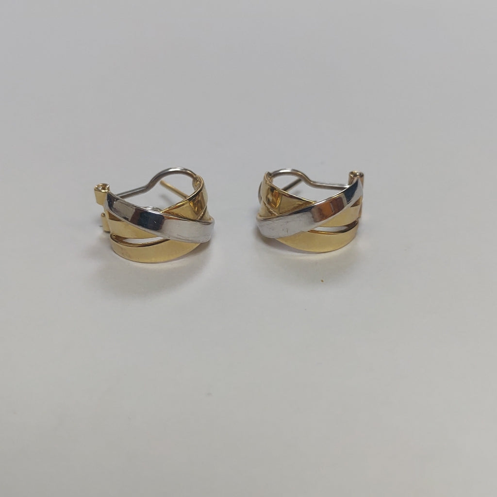 ARETES PAR ORO, ORO COMBINADO 14 K 4.6 GRMS (SEMINUEVO)