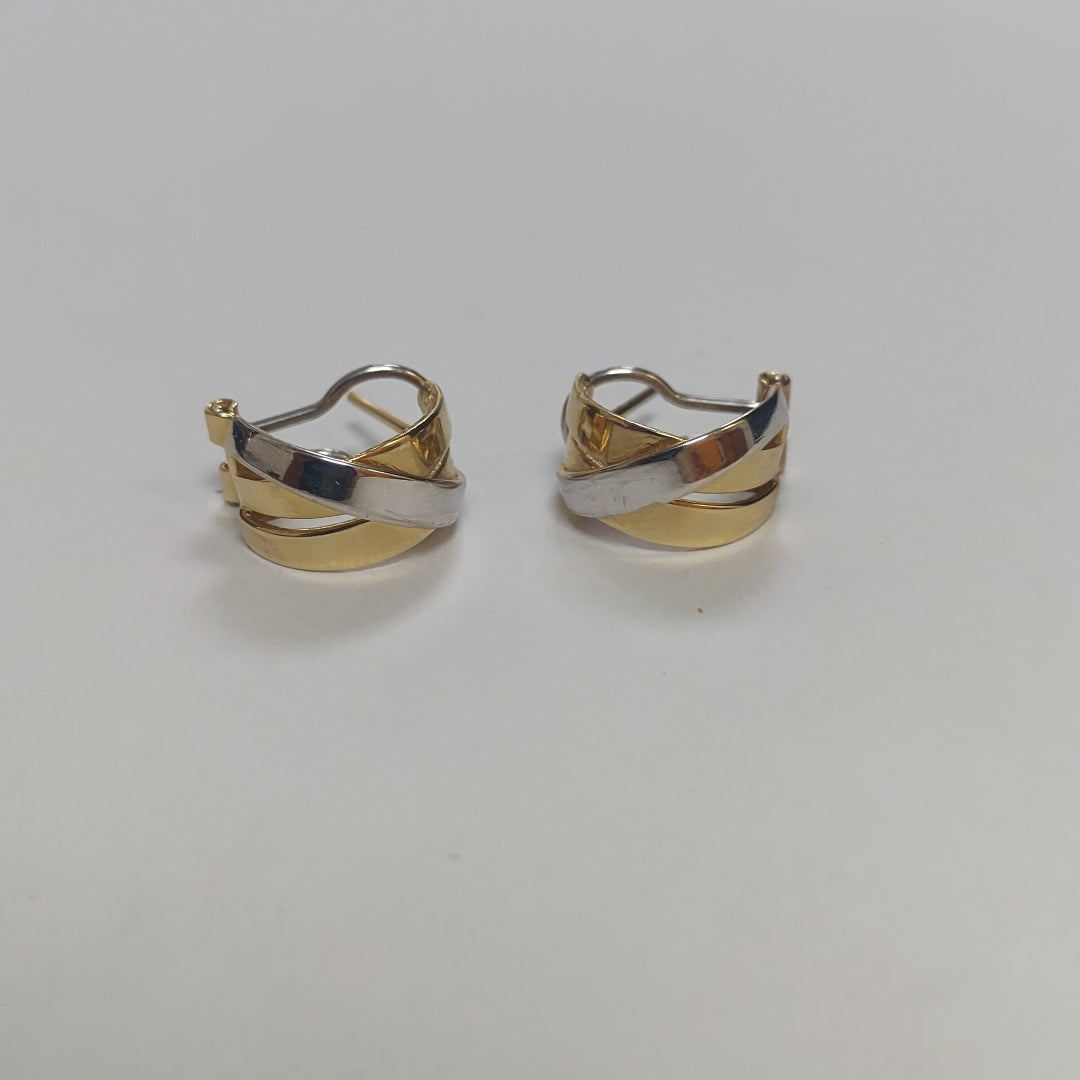 ARETES PAR ORO, ORO COMBINADO 14 K 4.6 GRMS (SEMINUEVO)