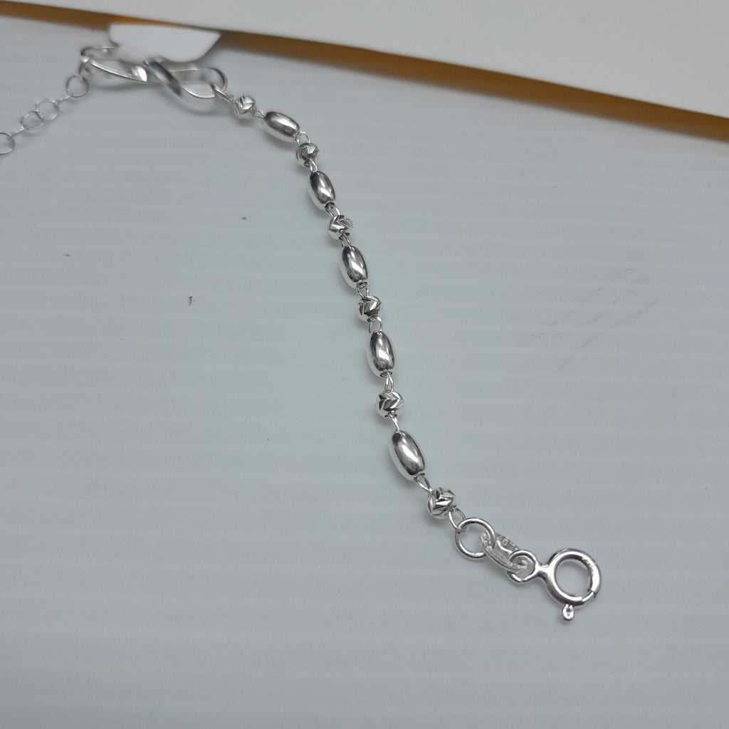 PULSERA TEJIDO INFINITO PLATA .925 18 CM 2.4 GR (NUEVO)