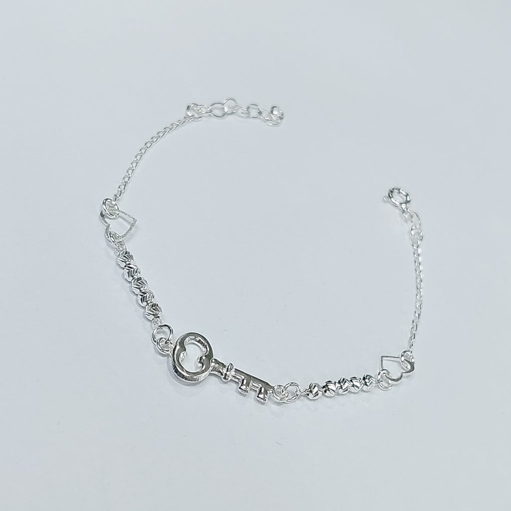 PULSERA TEJIDO LLAVE PLATA .925 18 CM 2.3 GR (NUEVO)