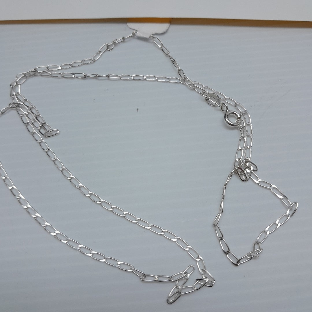 CADENA TEJIDO ESLABONES PLATA .925 60 CM 3.1 GR (NUEVO)