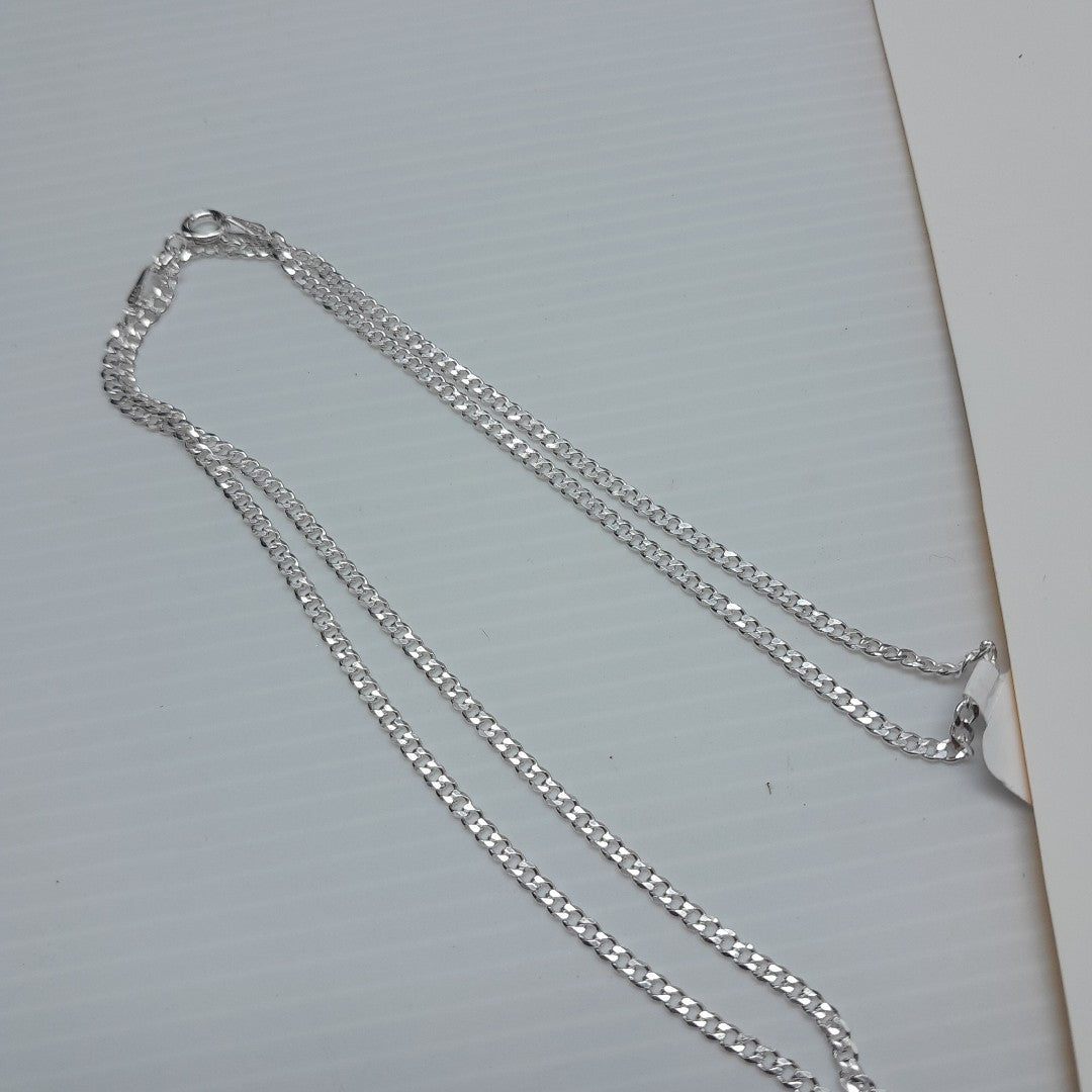 CADENA TEJIDO BARBADO PLATA .925 55 CM 5.3 GR (NUEVO)