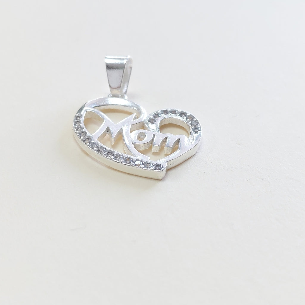 DIJE CORAZON C/CIRCONIAS PLATA .925 2.9 GR (NUEVO)