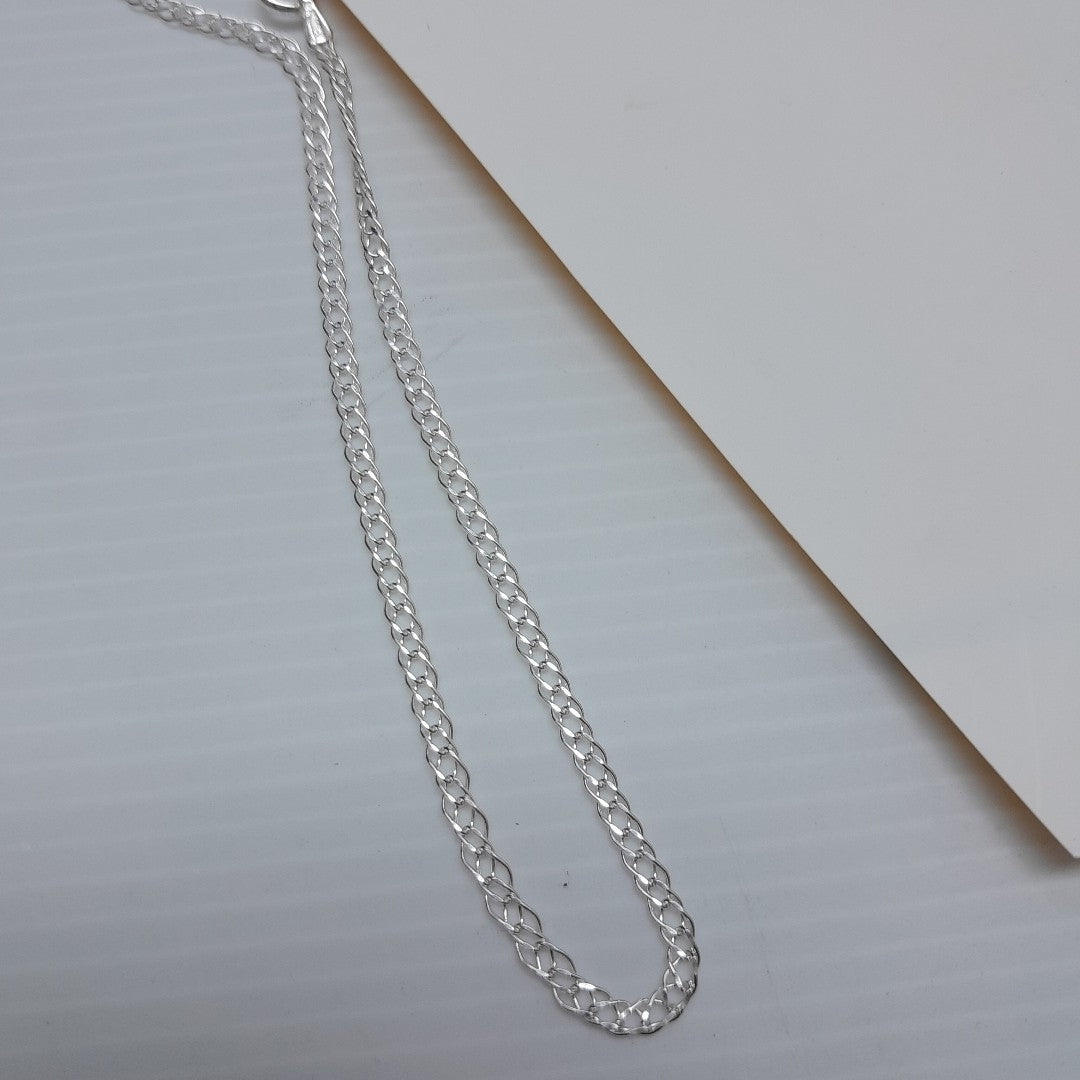 CADENA TEJIDO ESLABONES PLATA .925 55 CM 3.9 GR (NUEVO)