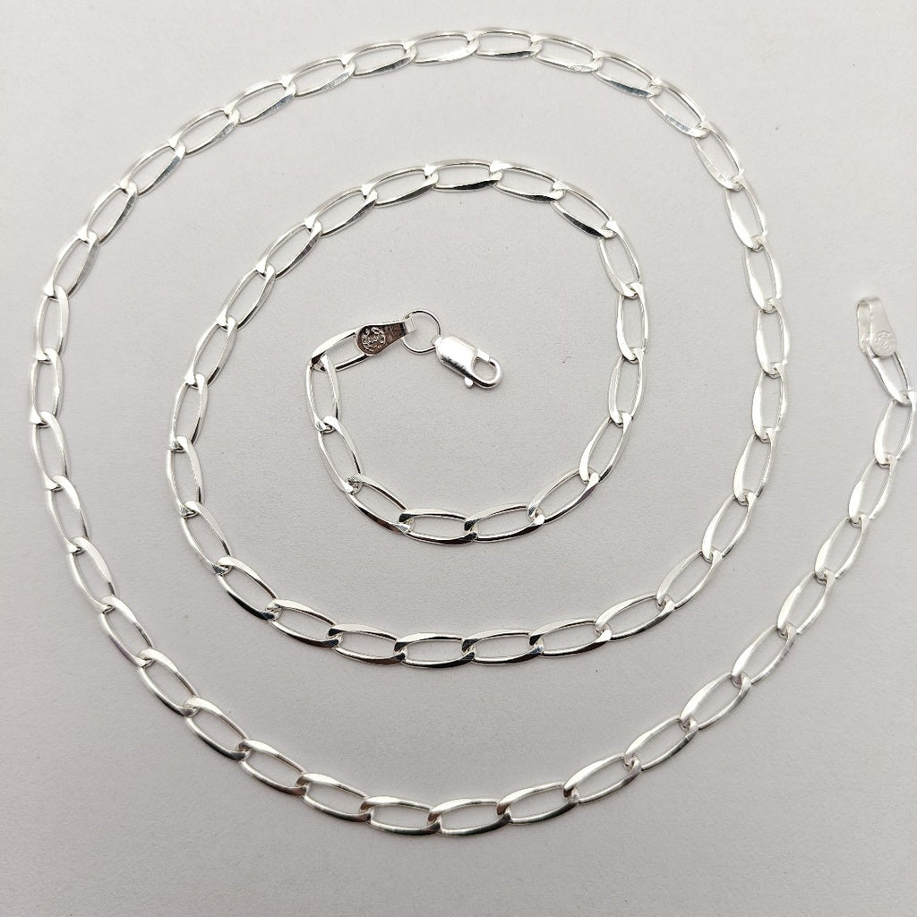 CADENA TEJIDO ESLABONES PLATA .925 60 CM 10.7 GR (NUEVO)