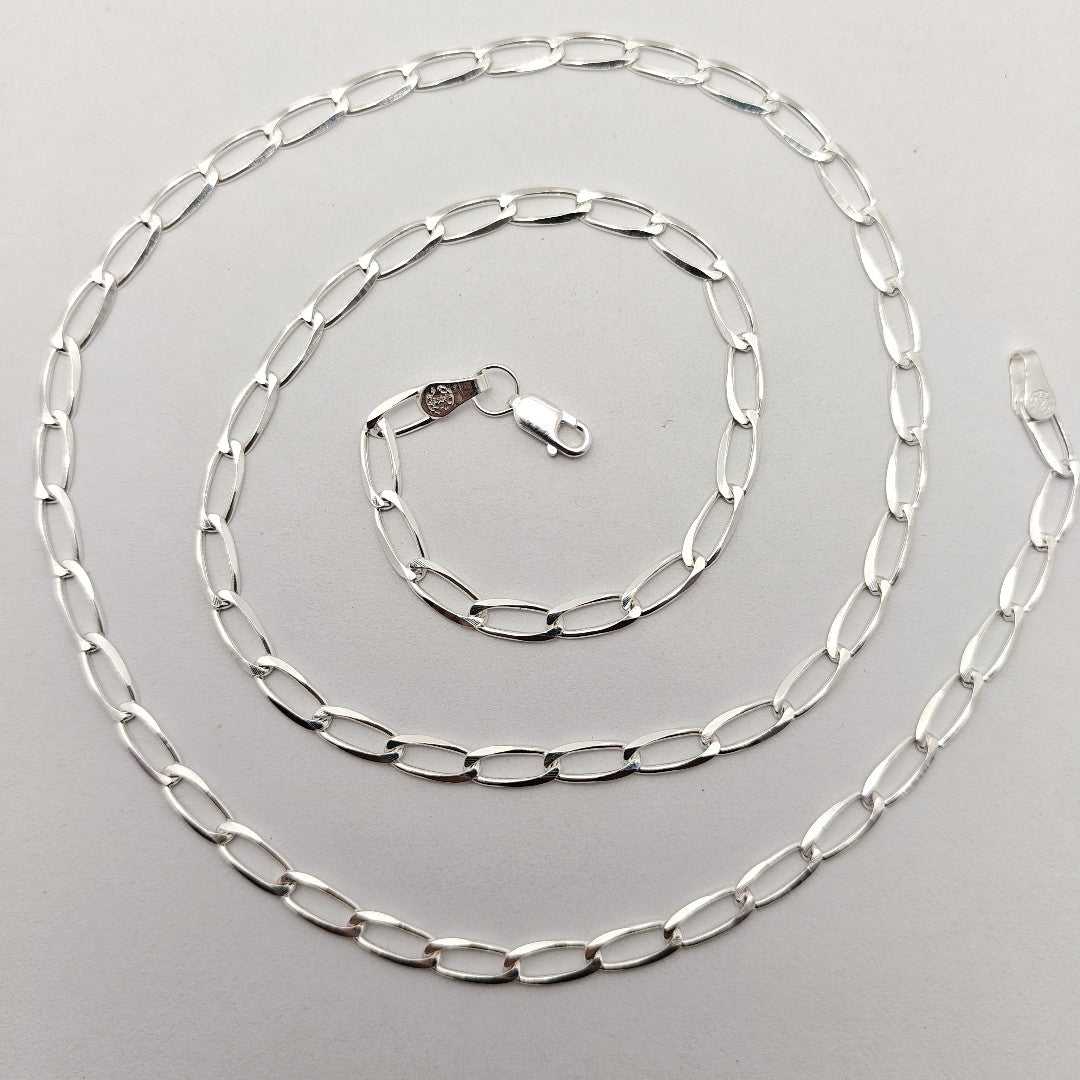 CADENA TEJIDO ESLABONES PLATA .925 60 CM 10.7 GR (NUEVO)