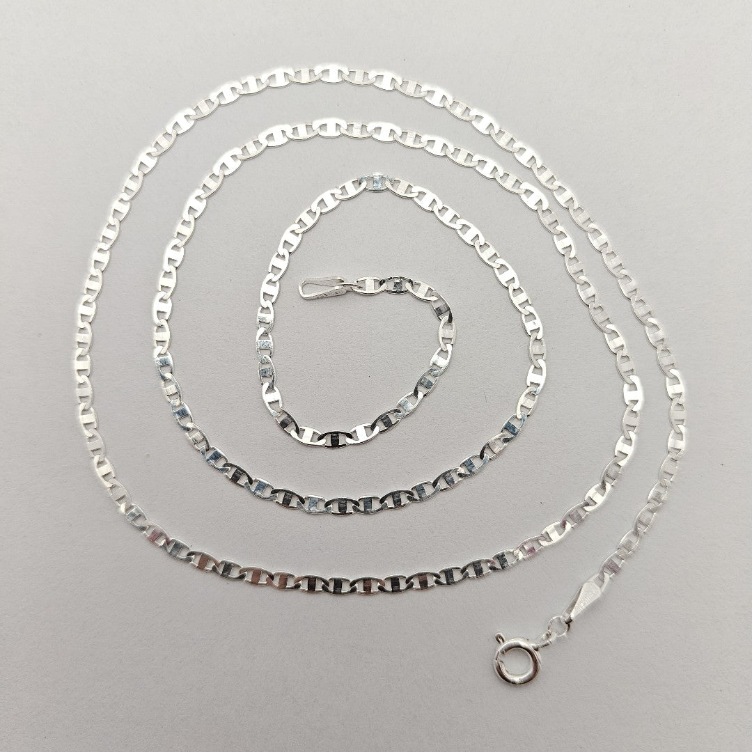 CADENA TEJIDO ESPEJO PLATA .925 55 CM 4 GR (NUEVO)