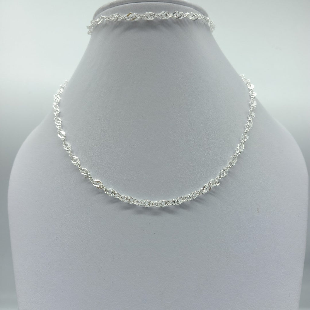 CADENA TEJIDO MEDIO TORZAL PLATA .925 55 CM 5.8 GR (NUEVO)