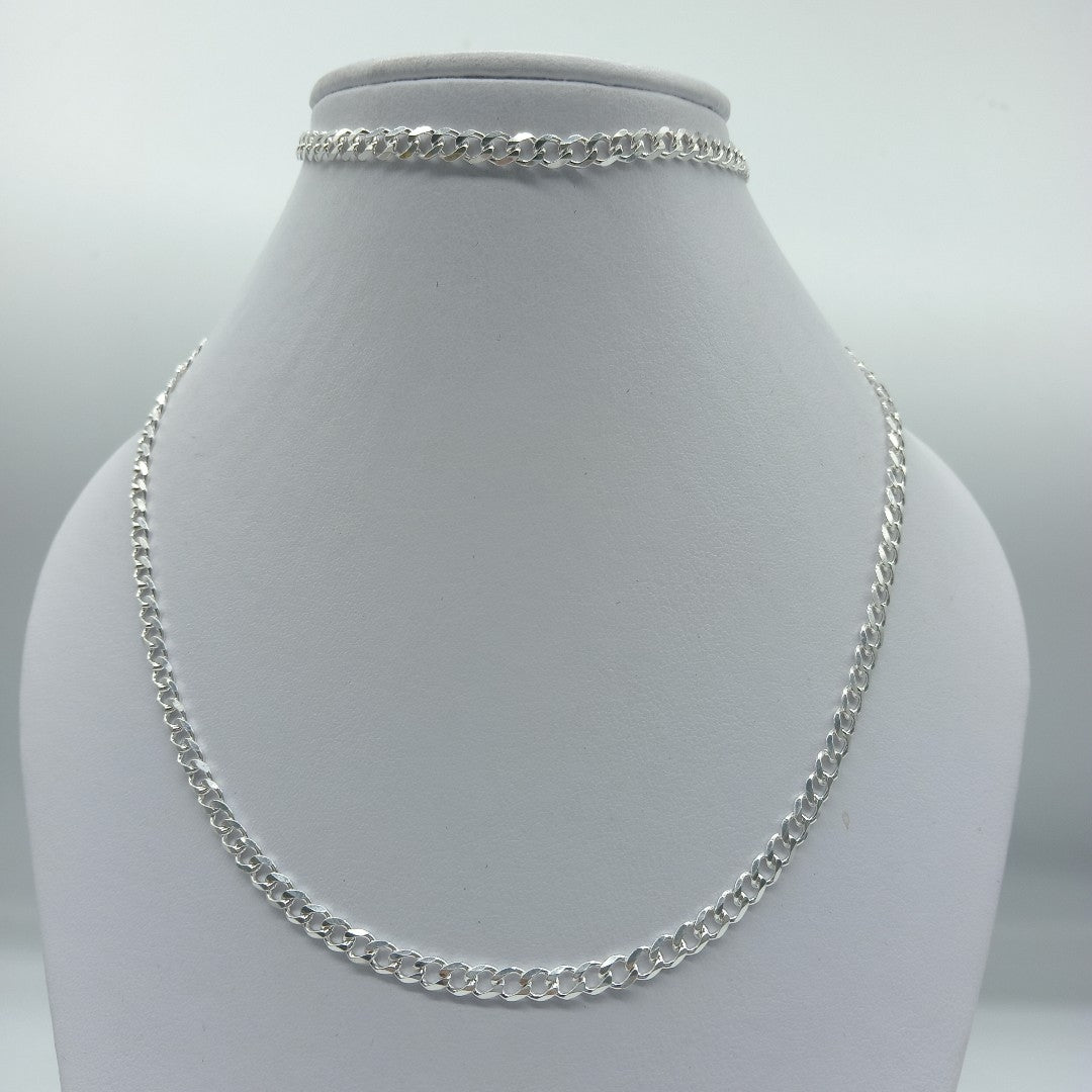 CADENA TEJIDO BARBADO PLATA .925 60 CM 13.2 GR (NUEVO)