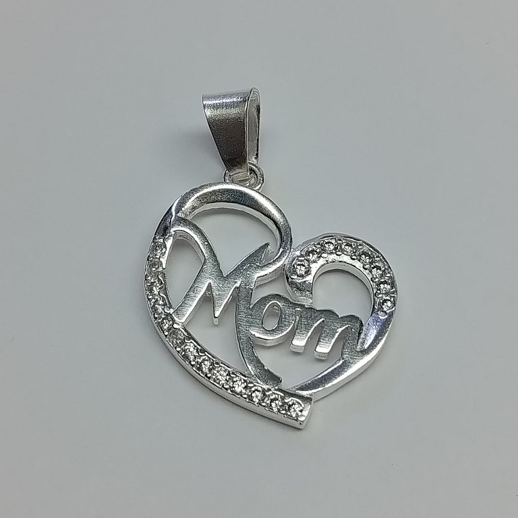 DIJE CORAZON C/CIRCONIAS PLATA .925 3.3 GR (NUEVO)