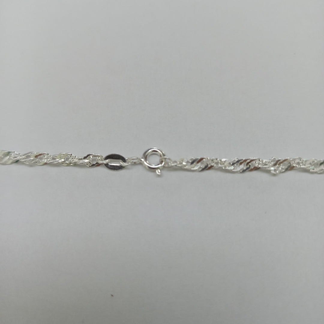CADENA TEJIDO MEDIO TORZAL PLATA .925 55 CM 6.1 GR (NUEVO)