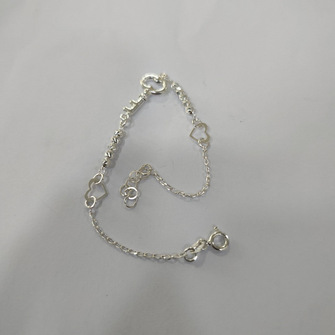 PULSERA TEJIDO LLAVE PLATA .925 18 CM 2.3 GR (NUEVO)