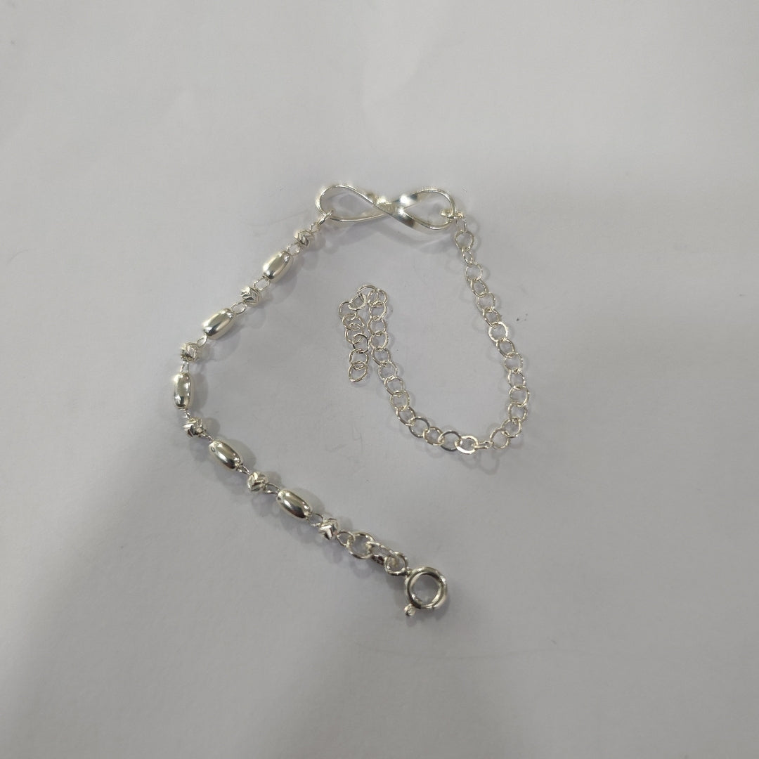 PULSERA TEJIDO INFINITO PLATA .925 18 CM 2.4 GR (NUEVO)