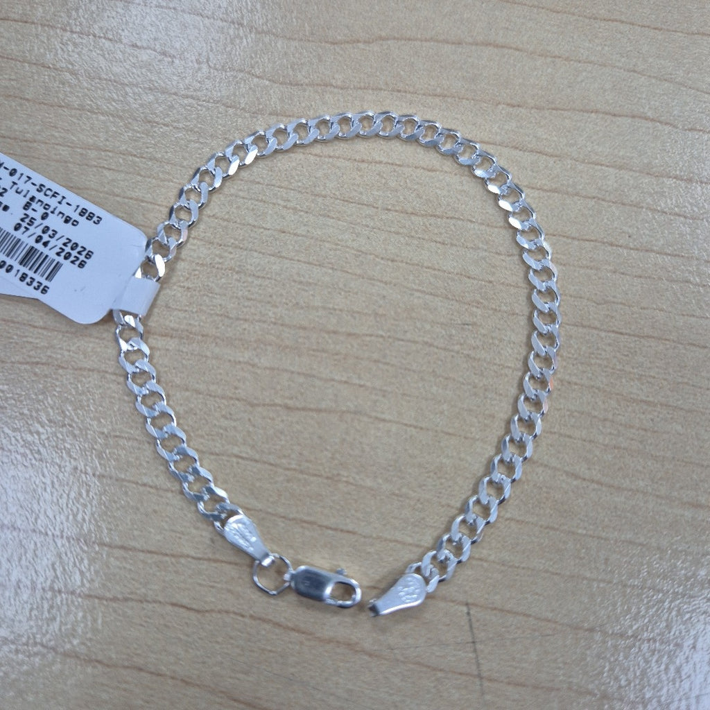 PULSERA TEJIDO BARBADA PLATA .925 16 CM 4.3 GR (NUEVO)
