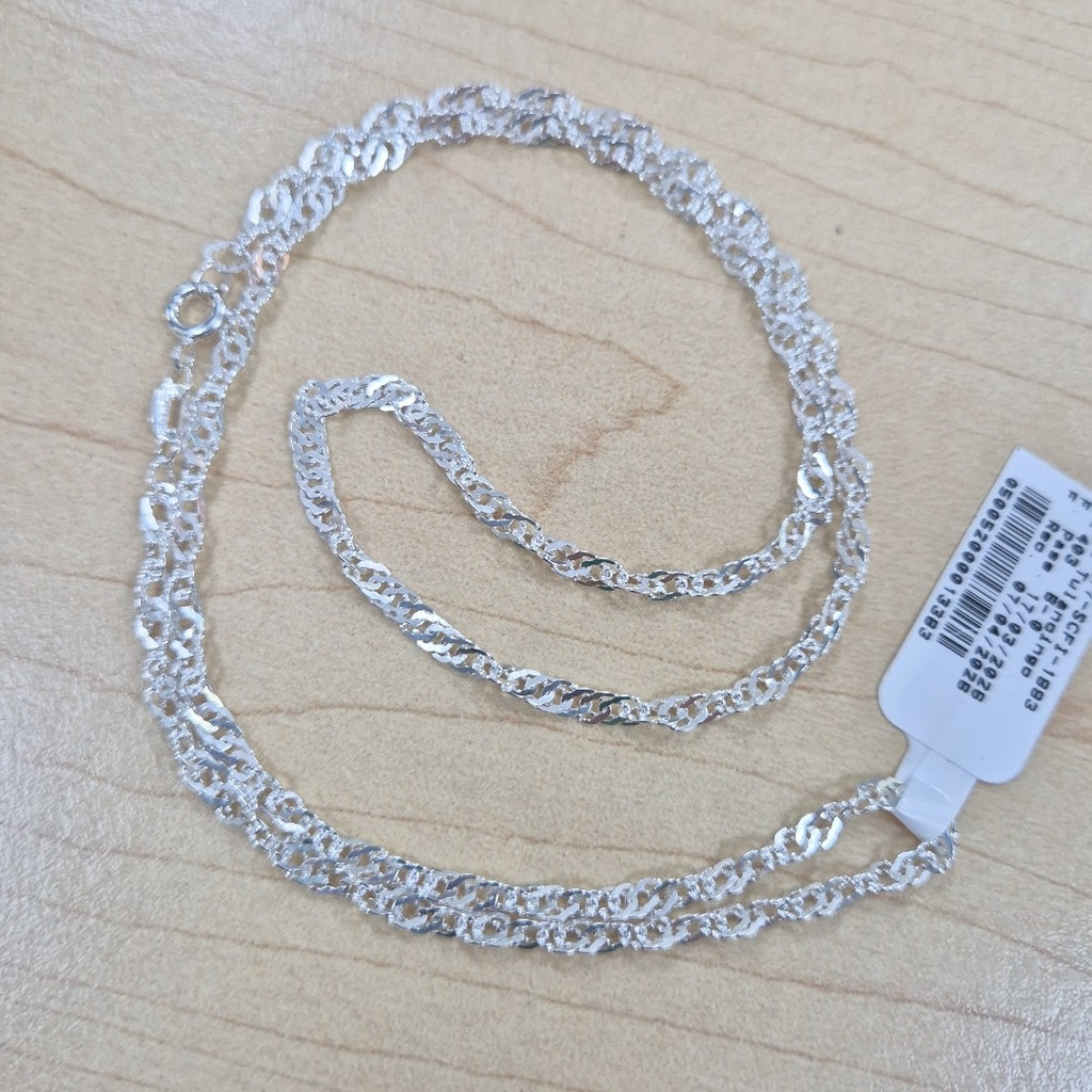 CADENA TEJIDO MEDIO TORZAL PLATA .925 55 CM 5.5 GR (NUEVO)