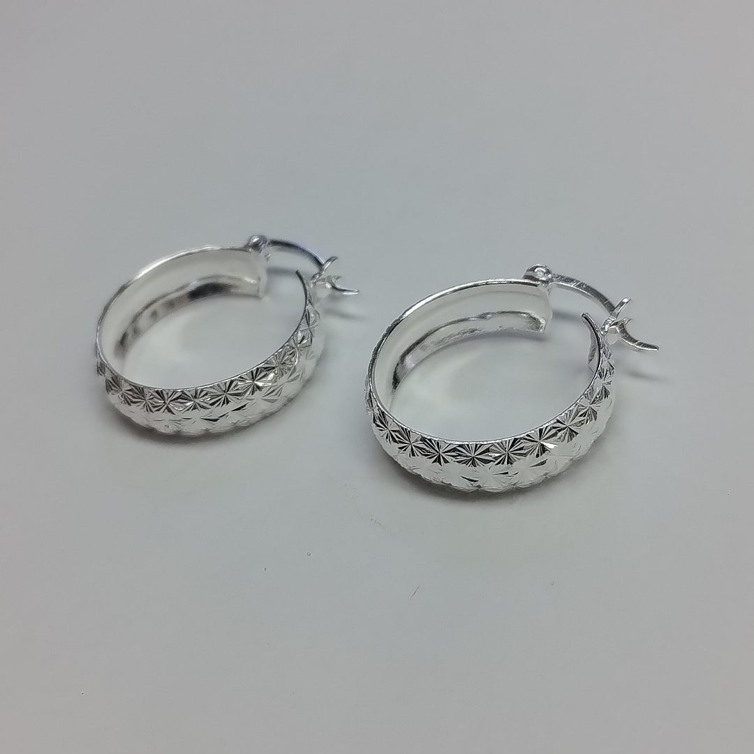PAR ARRACADAS FACETADAS PLATA .925 3.5 GR (NUEVO)