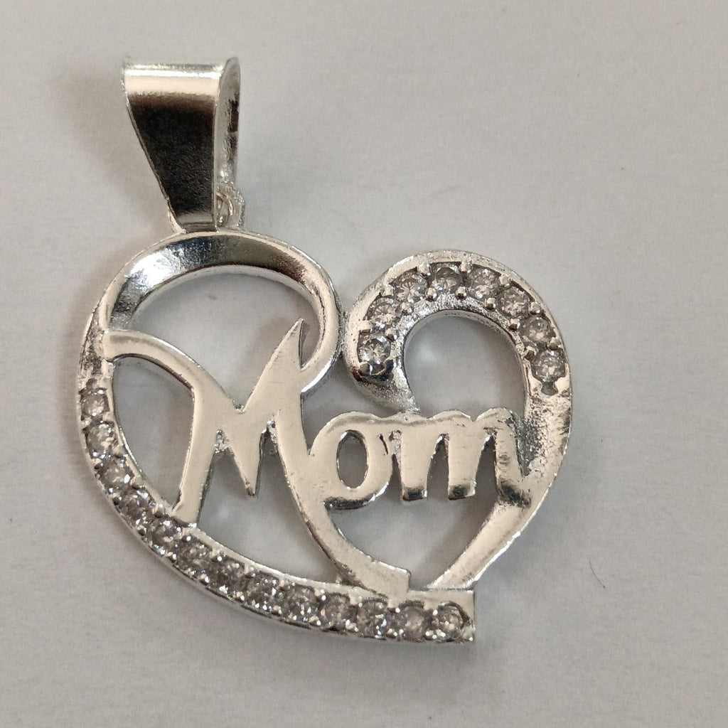 DIJE CORAZON C/CIRCONIAS PLATA .925 3.3 GR (NUEVO)