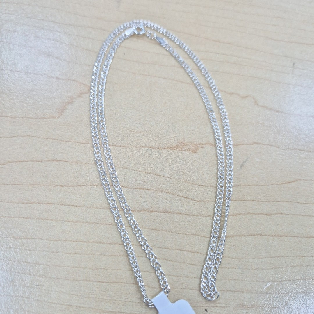 CADENA TEJIDO ESLABONES PLATA .925 55 CM 4.1 GR (NUEVO)
