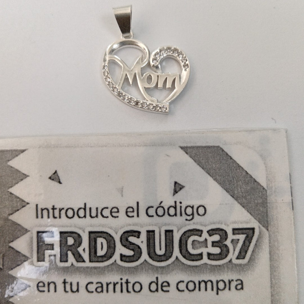 DIJE CORAZON C/CIRCONIAS PLATA .925 3.3 GR (NUEVO)