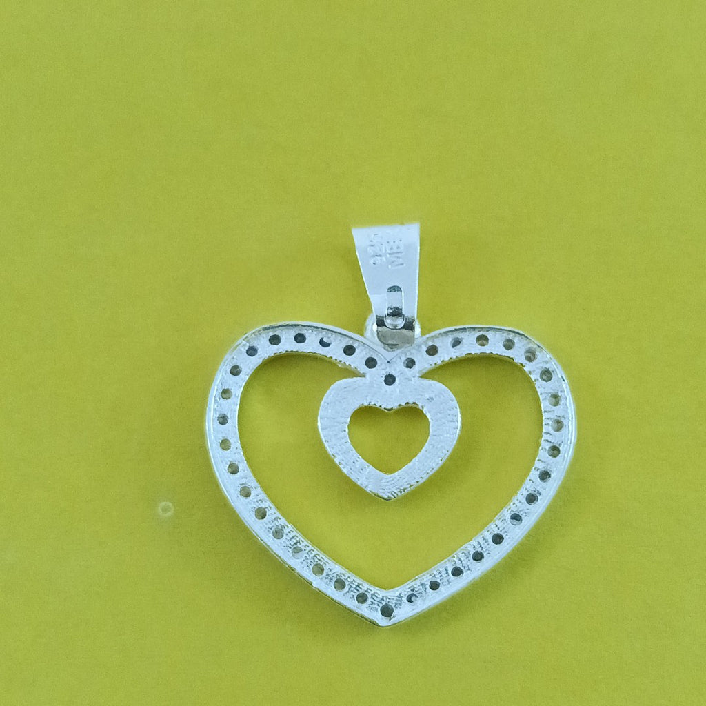 DIJE CORAZON C/CIRCONIAS PLATA .925 2.7 GR (NUEVO)